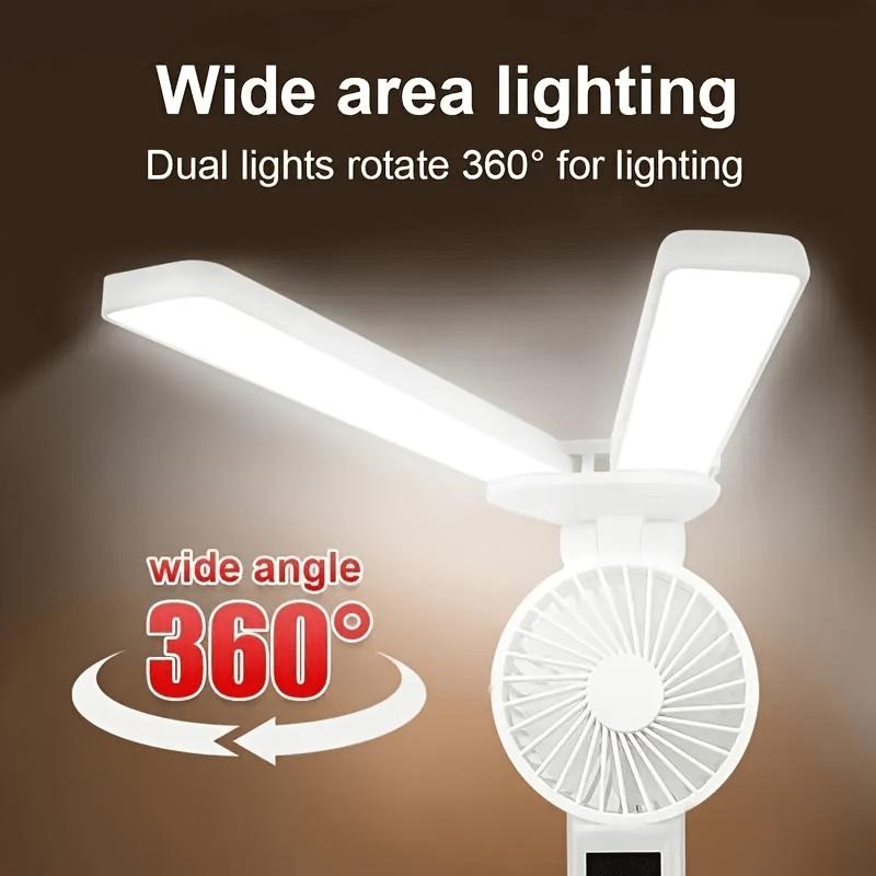 Multifunctional Dual-Head LED Desk Lamp, Multifunctional Fan Desk Lamp, Multifunctional USB Pen Holder Lamp, 3 Modes, Reading Light, Fan Light