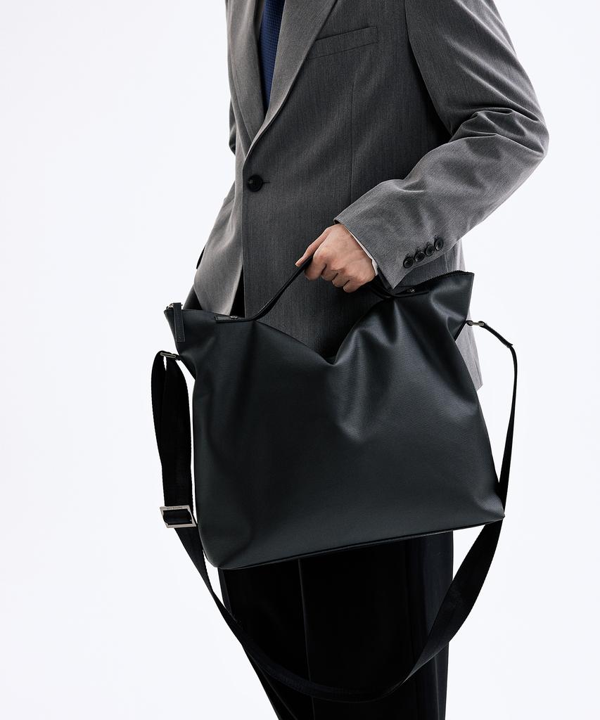 Bedford11Th 15-Inch Storage Functional 2-Way Large Messenger Bag [Black]
