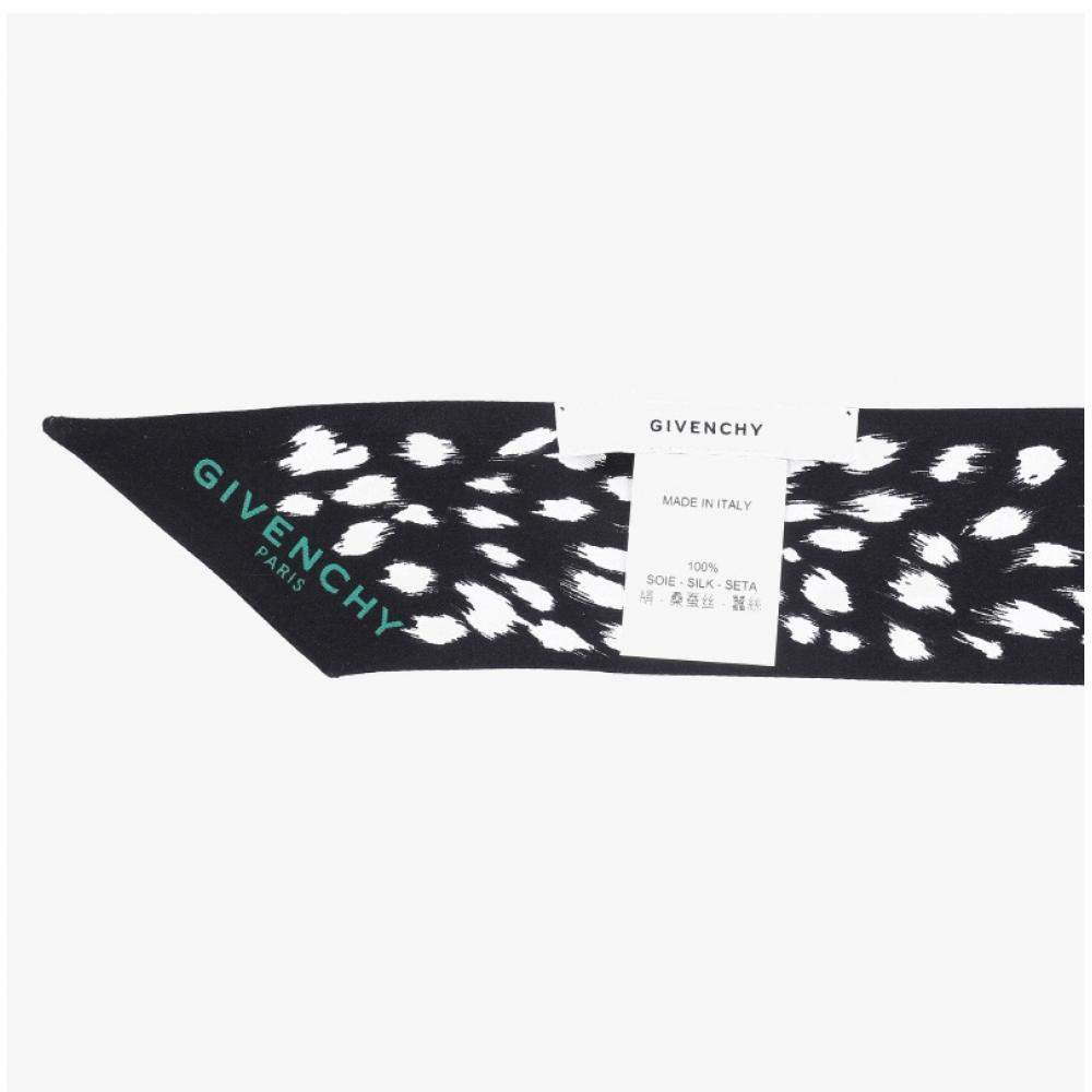 Givenchy Animal Print Skinny Twill Silk Scarf Bg00p2g002