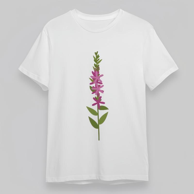 

Women s Plus Size Trend Classic T-Shirt Pink Floral Stem Graphic 100% Cotton Tee 2XL