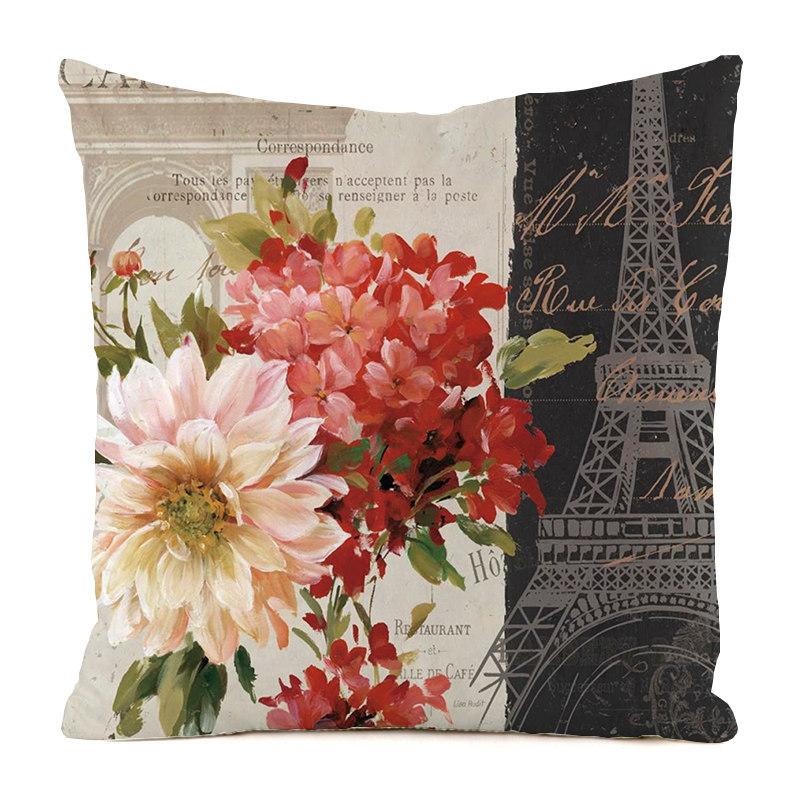 European Colorful Countryside Style Digital Printing Short Plush Pillow Covers For Car Sofa Office Cushion Cover Home Goods