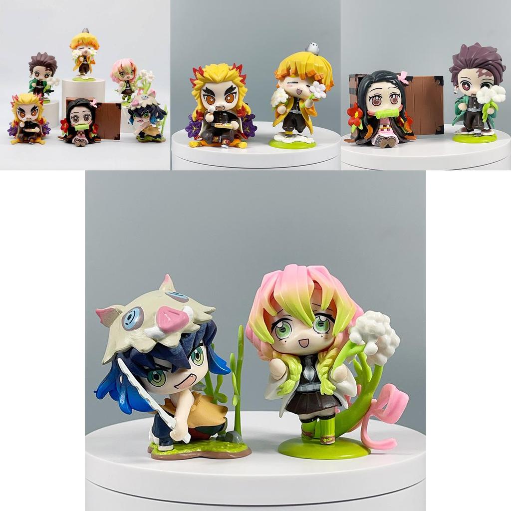 Adorable Demon Slayer Collectible Figurines Featuring Tanjiro Nezuko Zenitsu In 8.5cm Size