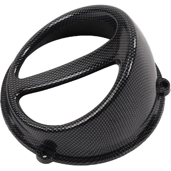 Motorcycle Air Scoop Cover, ABS Material Carbon Fiber Style Motorcycle Engine Cooling Fan Cover Replacement for GY6 125cc 150cc 152QMI 157QMJ