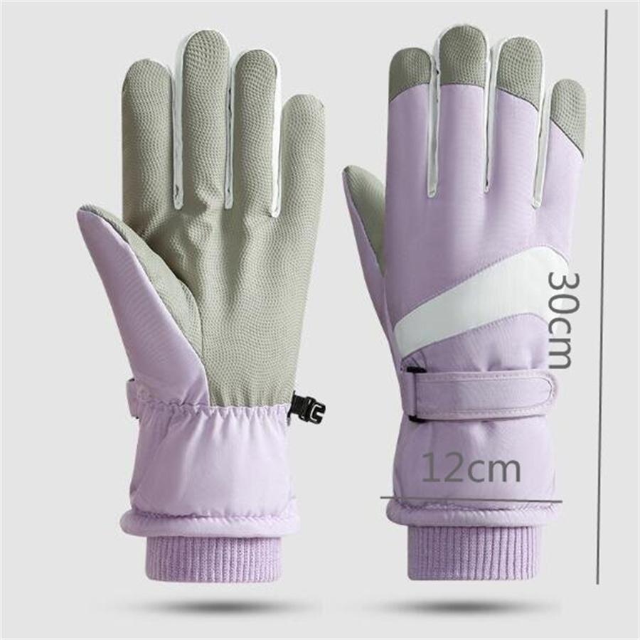 Women's Waterproof Winter Ski Gloves, Warm Fleece Lined, Anti-Slip Touchscreen Gloves for Snowboarding, Skiing