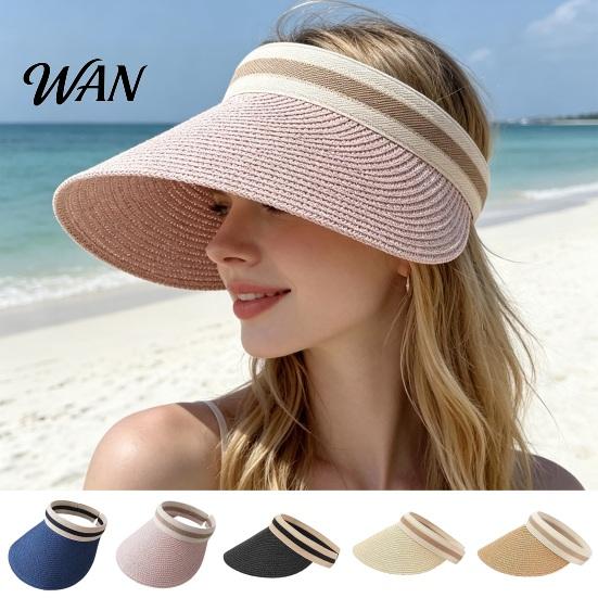 Cappello da Sole in Paglia Estivo Pieghevole, Intrecciato Traspirante Portatile Protezione UV per Spiaggia Viaggio Escursionismo Copricapo