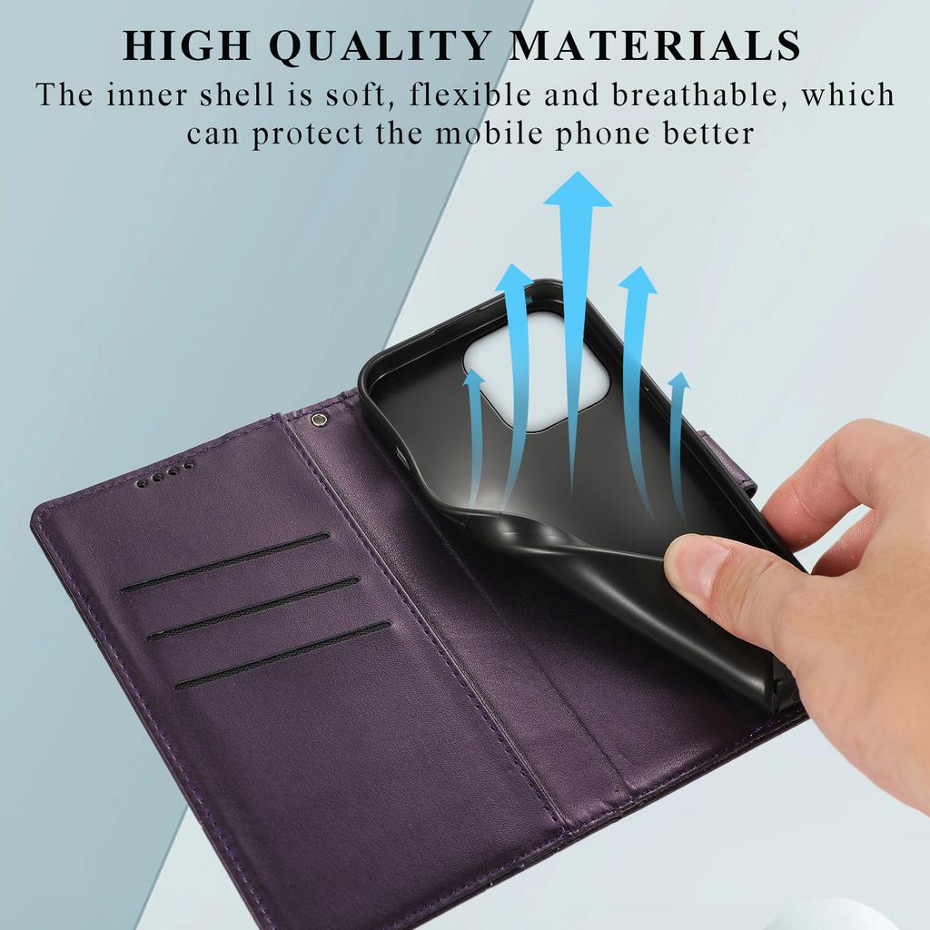 Leather Flip Phone Case For iPhone Air 17 16 15 14 13 12 11 Pro XS Max XR X 7 8 Plus SE 2025 Business Lanyard Wallet Cards Cover