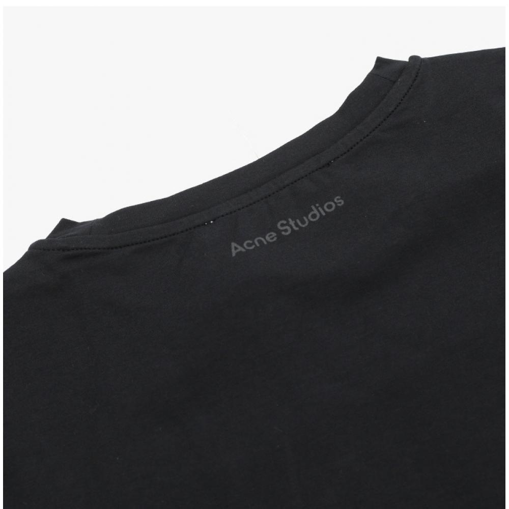 Acne STudios Face Logo PaTch Long Sleeve T shirT Cl0311 Black