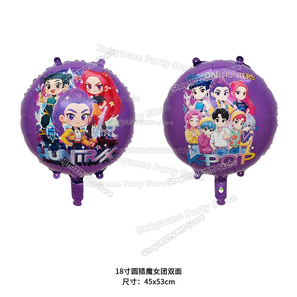 Kpop Demon Hunters Birthday Balloons Decoration Zoey Rumi Mira Girl Party Number Balloons Set Party Favor Home Decor Kids Gift