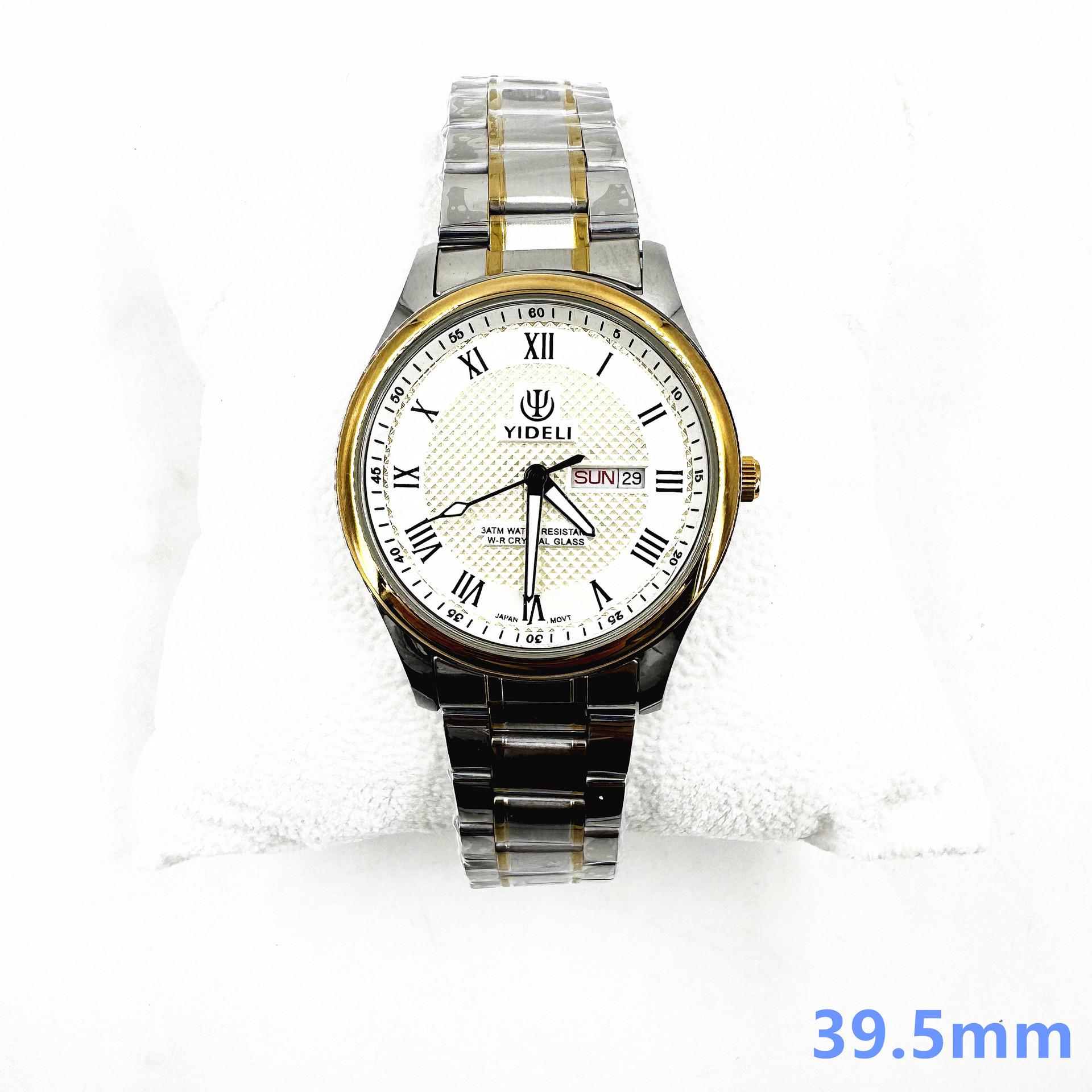 Yideli Men s Dual Calendar Stainless Steel Waterproof Watch with Japanese Movement Model 6608