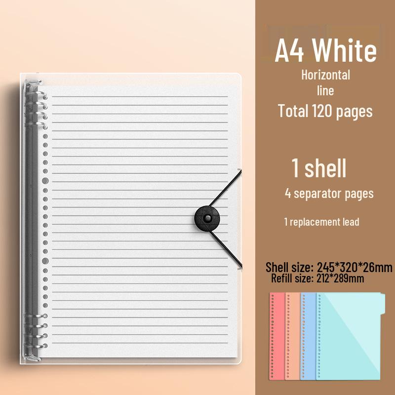 Comfortable B5 Loose-Leaf Notebook: Lined, Removable Binder, Simple Ins Style, Aesthetic Design, Ideal for Exams and High School Students.