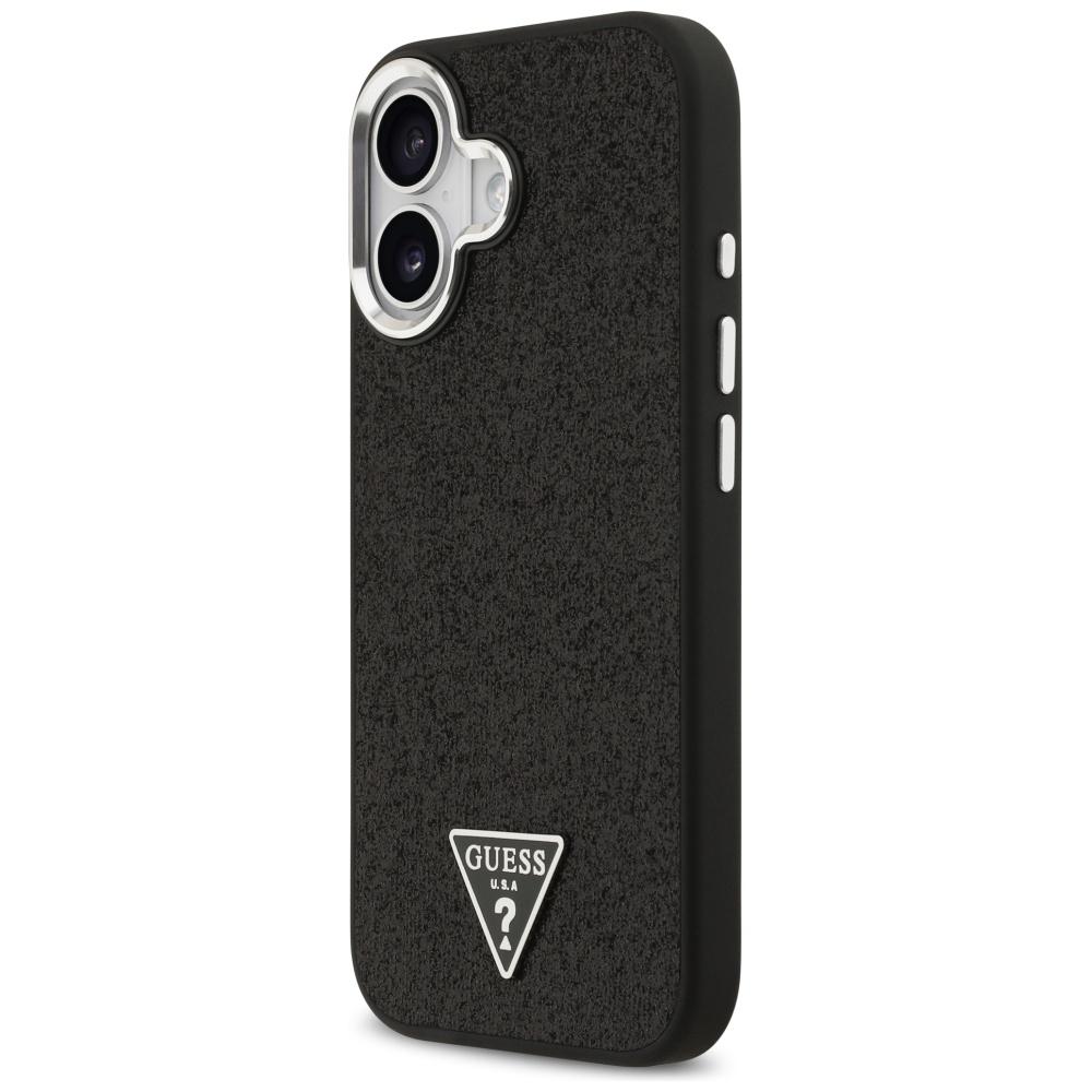 Guess Glitter Triangle Logo MagSafe Case for iPhone 17 Black