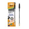 Ballpoint Pen - BIC - Set of 5 - Cristal - Black Ink - Medium Point - Plastic - Writing - Drafting