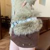 PU Leather Leather Fur Belt Faux Fur Y2K Waistband Personality Furry Waistband  Female/Girls