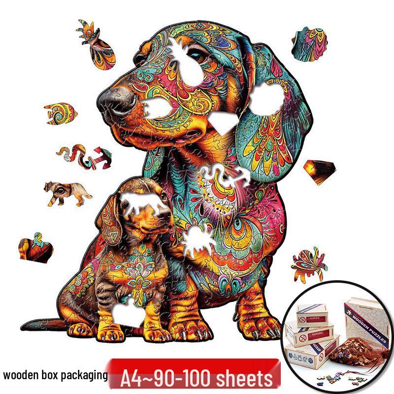 Irregular Animal Dog Penguin Wooden Puzzle in Stock