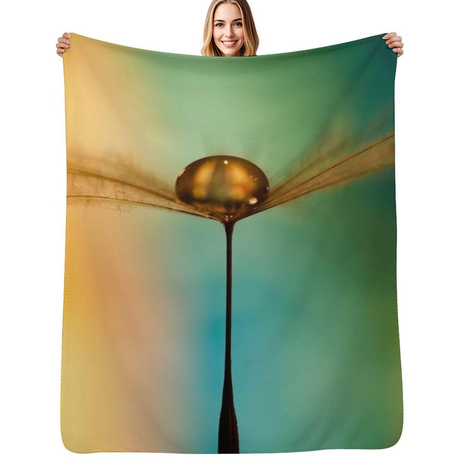 

Flight Of The Teardrops Turquoise Mustard II Throw Blanket No Pilling Soft Warm Blanket for Bed 102x76cm(40x30in)