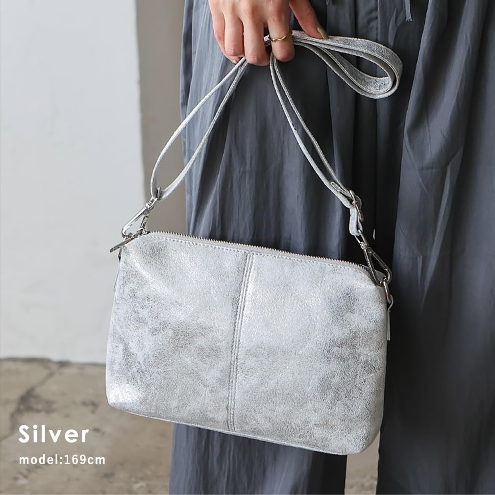 Vita Felice Glitter Square Shoulder Bag for Women [VITAFELICE] Vtb-20099p (Silver)