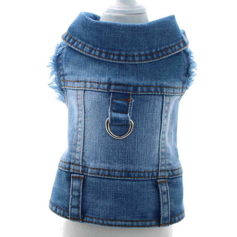 Denim Vest for Small/Medium Pets: Dual-Purpose, for Chest and Back, Suitable for All Seasons, Two-Leg Design