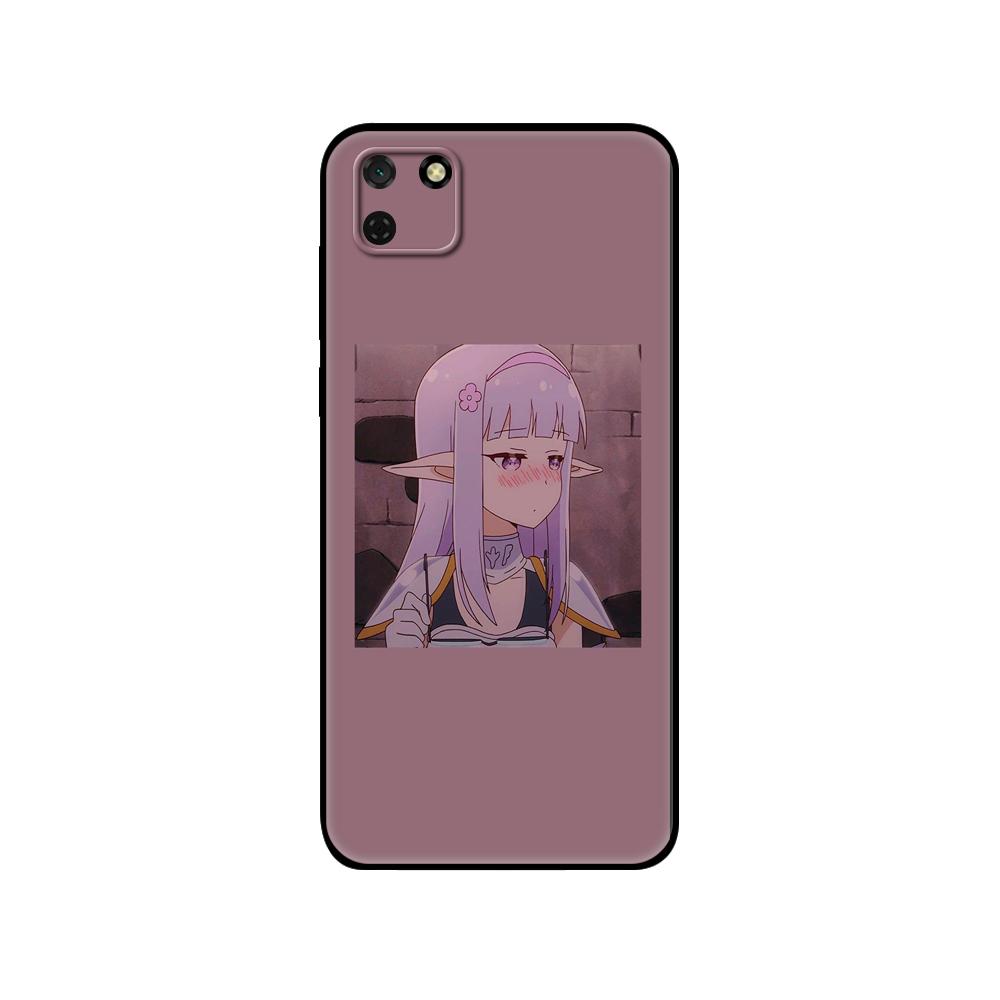 Černé TPU pouzdro pro Huawei Y9S Y6S Y8S Y5P Y7P Y8P pouzdro pro Huawei Y5 lite Prime 2018 Y6 2019 kryt anime ikony