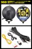 IPF Halogen Fog Lights, H3 Round, 166mm Diameter, Yellow, 12V, Set of 2, Hybrid Beam Pattern (Driving & Spot), Gold Lens, Off-Road, S-9681