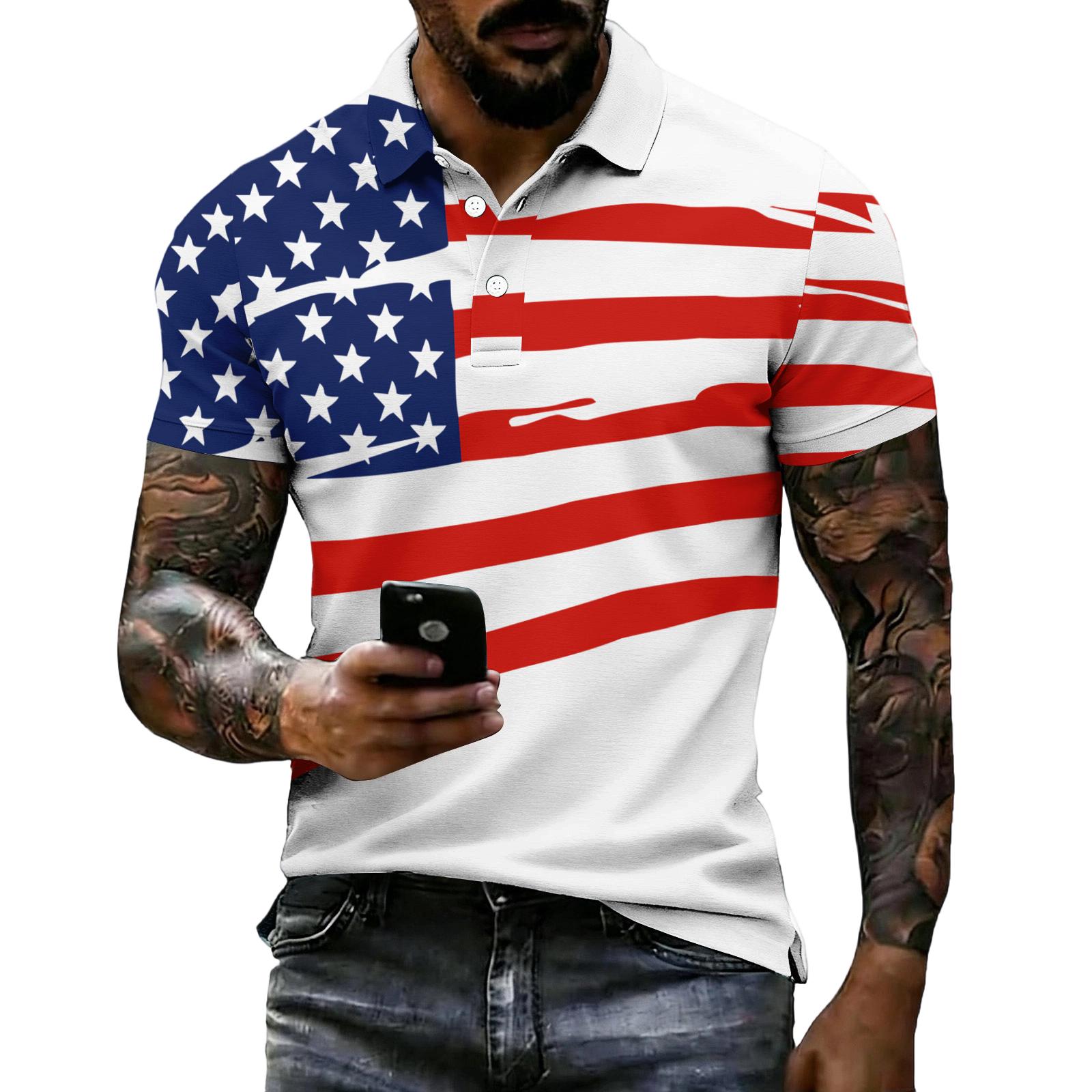 

Men s 250th Anniversary Commemorative Short Sleeve Shirt 1776 to 2026 United States Flag Graphic Tee Patriotic Sportswear XL кавун червоний колір