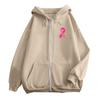 Women's Breast Sweatshirt Ribbon Breast Long Sleeve Hooded Pocket Casual Sweatshirt Jacket