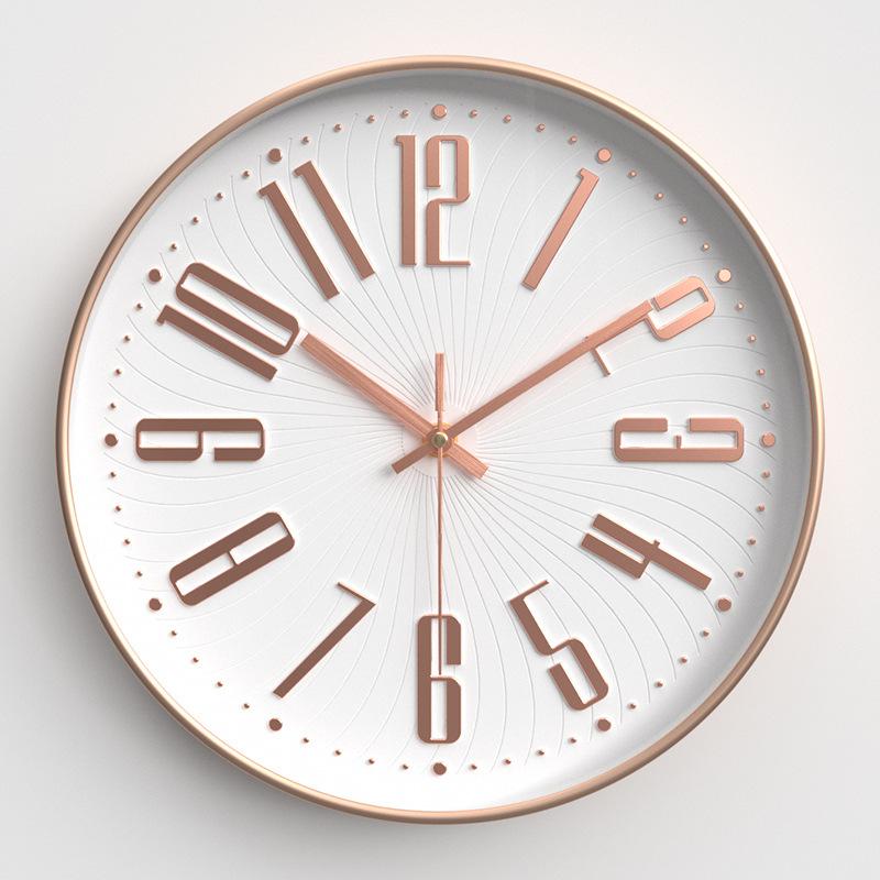 Wall Clock Modern Simple Three-dimensional Characters Personalized Creative Round Wall Clock Bedroom Silent Quartz Clock 12 Inches 30CM