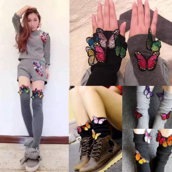 10Pcs/Set Butterfly Shape Clothes Sewing Patch Stickers Applique Clothing Decor