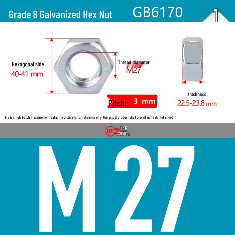 Galvanized Hex Nuts, Flat Washers, Spring Washers in M2-M48, Blue and White Zinc Coated