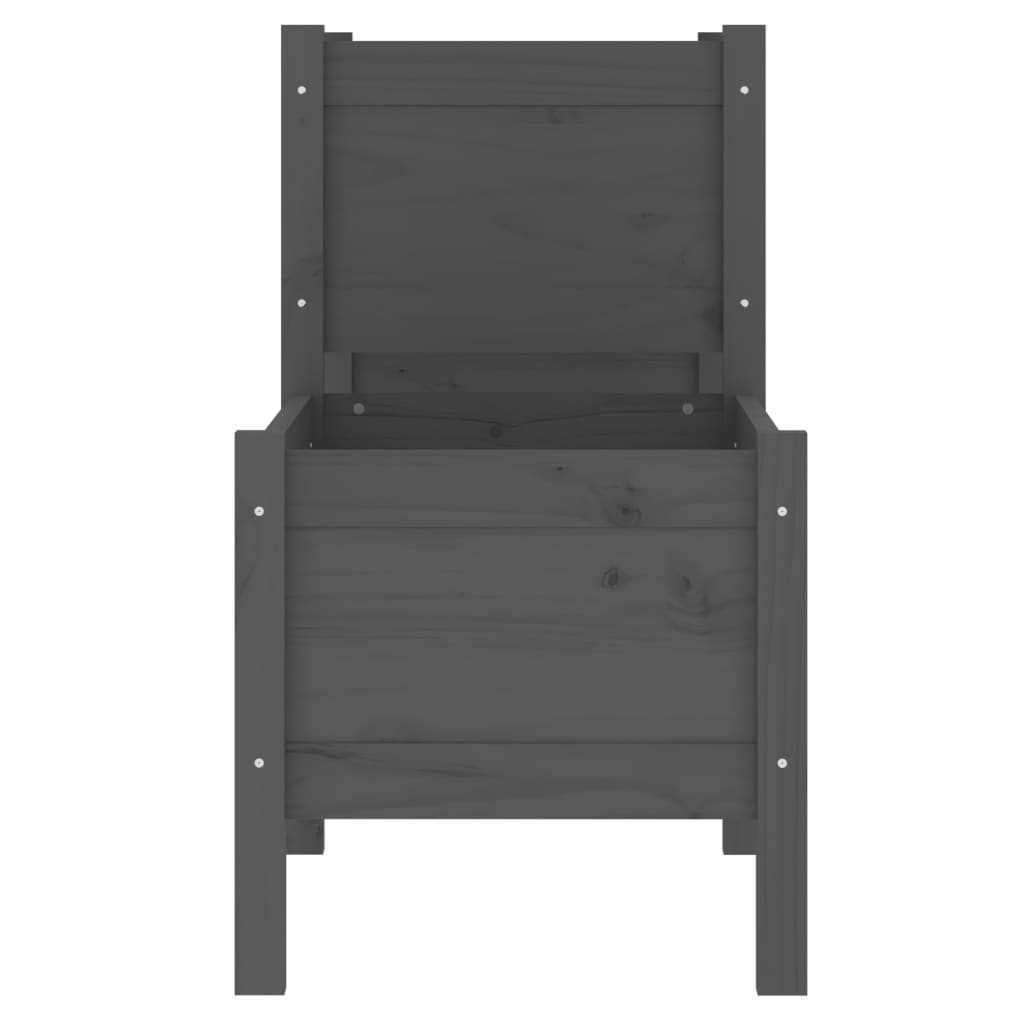 Planter Box Gray 245.5 X 44 X 75 Cm Solid Pine Wood