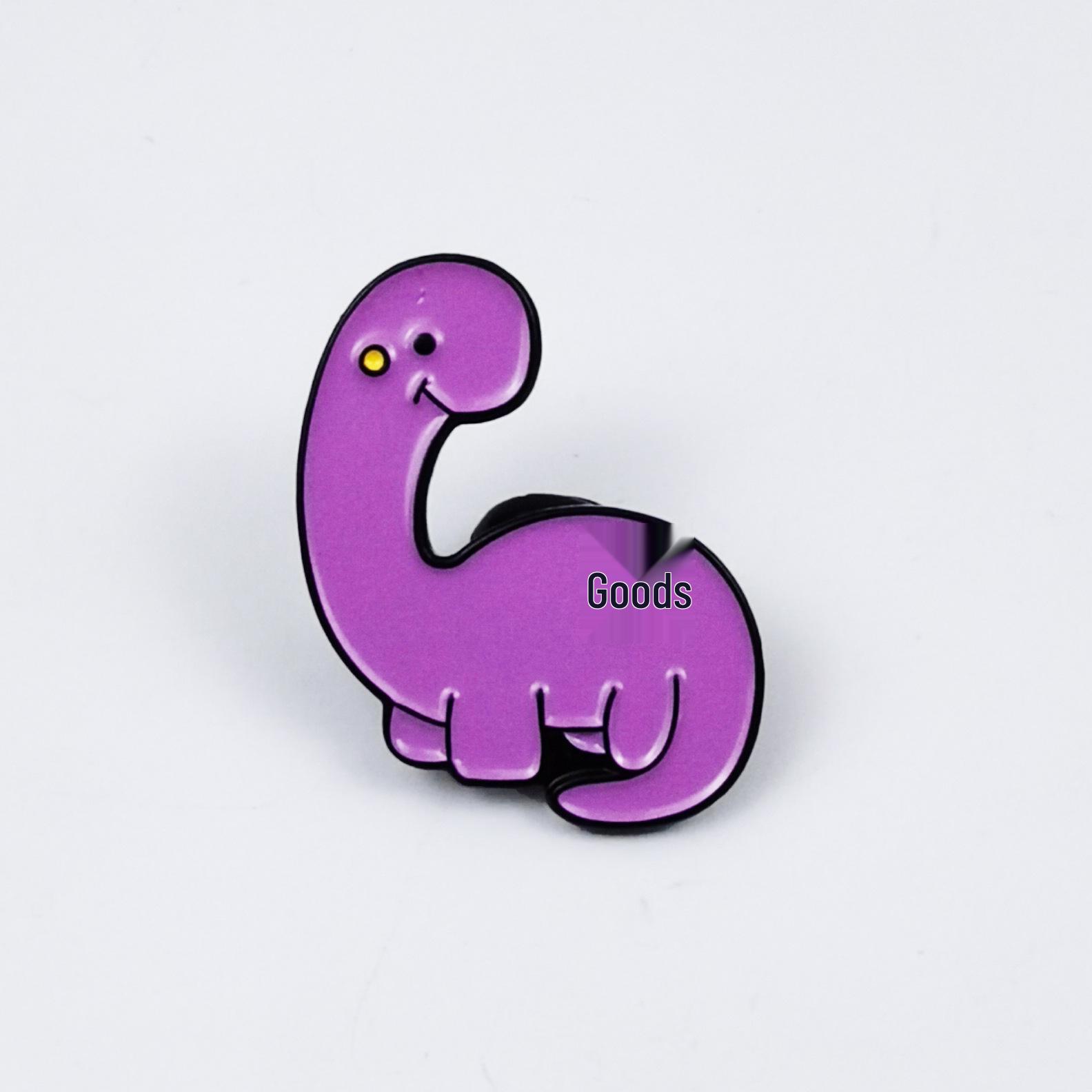 Dinosaur Cartoon Brooch: Creative Drip Oil Alloy Badge for Kids Backpacks