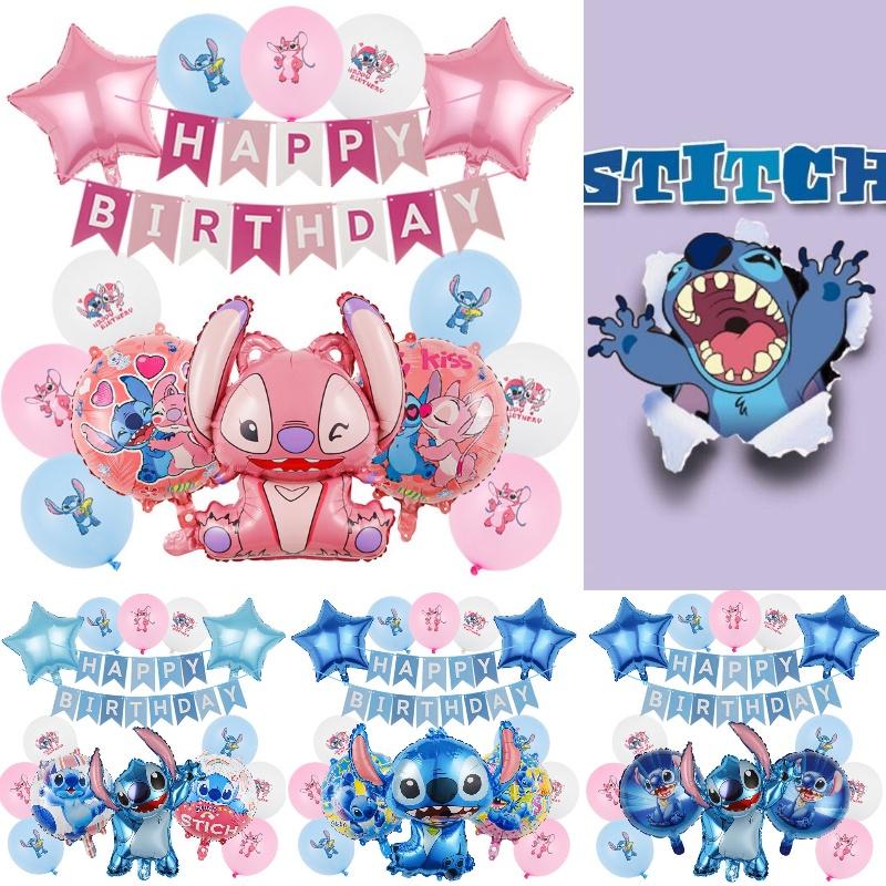 Uroczy różowy zestaw balonów aluminiowych z ściegiem, dekoracja urodzinowa dla dziecka w przestrzeni międzygwiezdnej