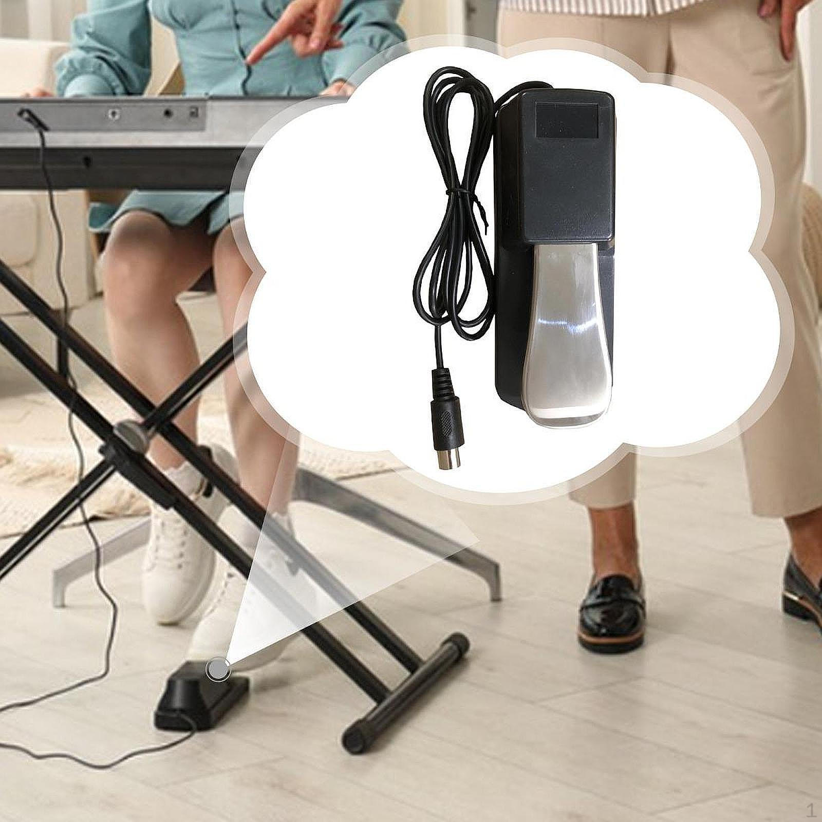 

Sustain Pedal Black High Performance Compact Accessories Piano Lightweight for Hand Roll