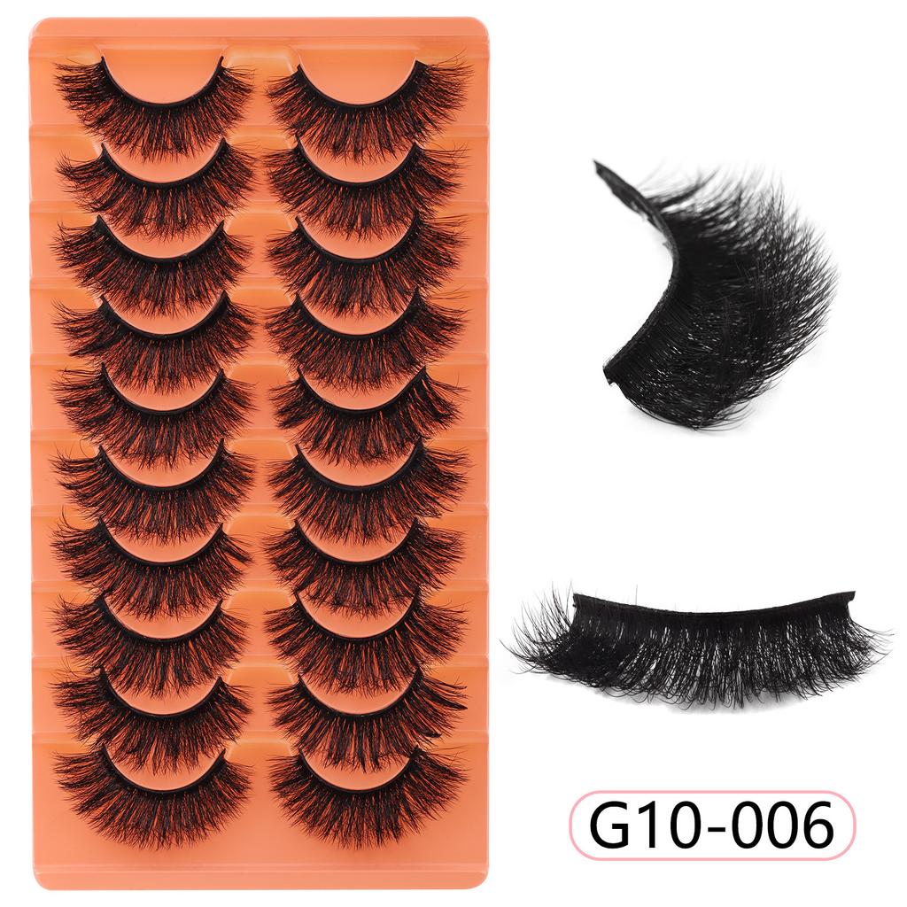 10 Pairs Of Thick Fried False Eyelashes Simulation Multi-Layer Natural Slender Curled Eyelashes