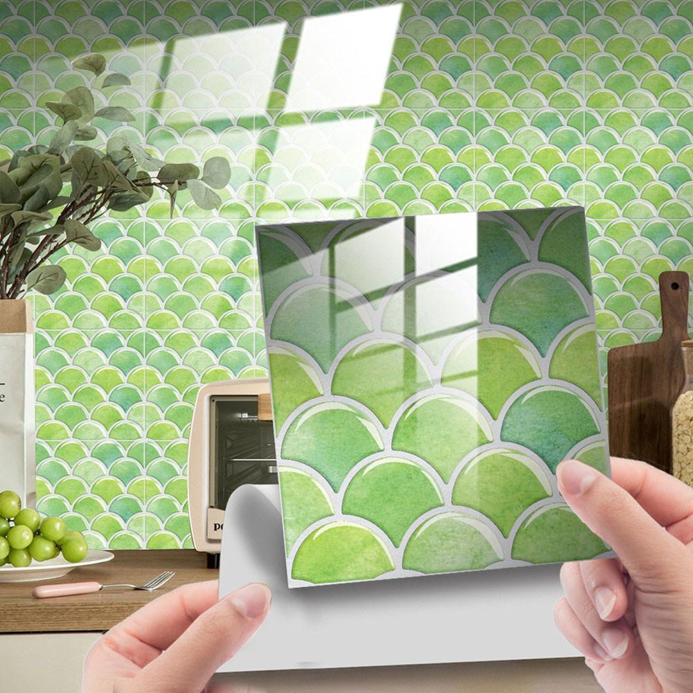 10Pcs Kitchen Tile Sticker Bathroom Mosaic Wall Sticker   Home Decor