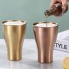 304 Stainless Steel Double-Wall Breakfast Mug Korean-Style Beer Mug Coffee Cup 500 Ml Restaurant Gold-Tone Beverage Tea Cup