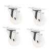 1/2/4Pcs Durable Heavy Duty Caster Wheel White Nylon Rubber 360 Degree Furniture Roller Furniture Carts Universal Swivel Casters