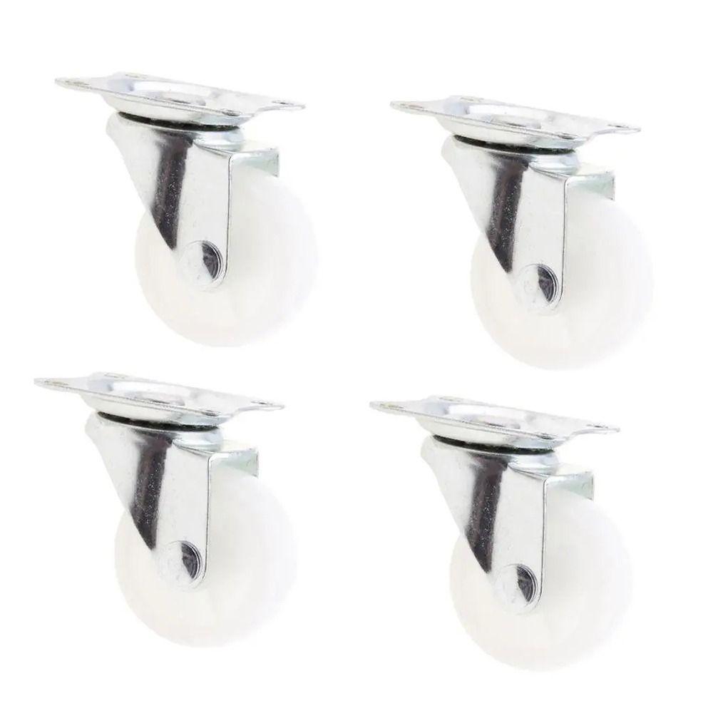 1/2/4Pcs Durable Heavy Duty Caster Wheel White Nylon Rubber 360 Degree Furniture Roller Furniture Carts Universal Swivel Casters