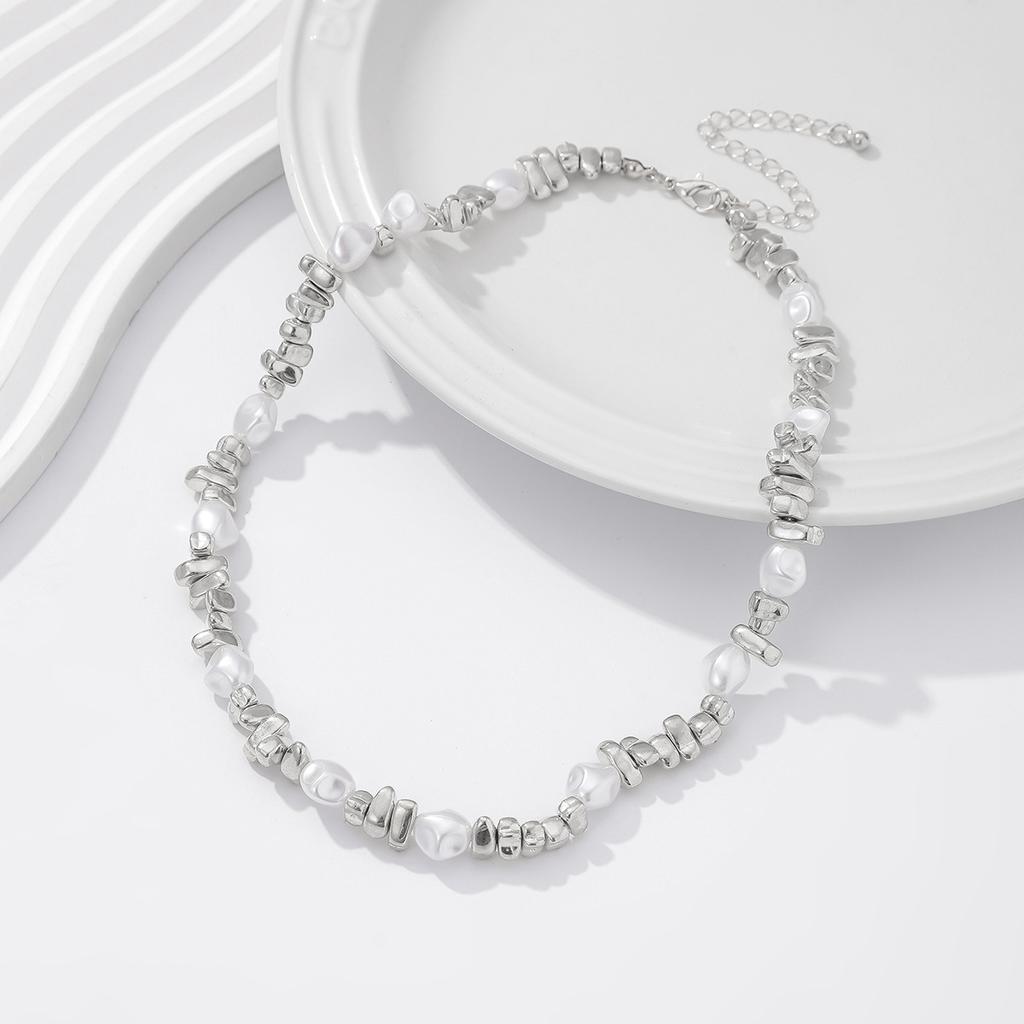 Personalised Trend Shaped Pearl Necklace Pentagram Shaped CCB Copper Clad Iron Chain Necklace