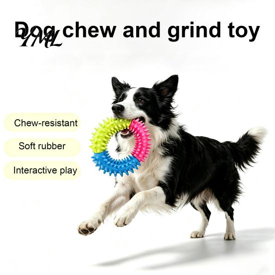 Durable Rubber Dog Chew Toys Spiky Ring Toy, Interactive Non-Toxic Fetch And Teeth Cleaning Toy for Aggressive Chewers Boredom Relief Home Alone Dogs