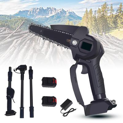 1 Set High Branch Saw Rechargeable High Power Motor Detachable Telescopic Pole Tree Pruning Portable Cordless Electric Pole Chainsaw Garden Equipment