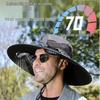 Men's Outdoor Wide Brim Sun Hat with UV Protection for Fishing