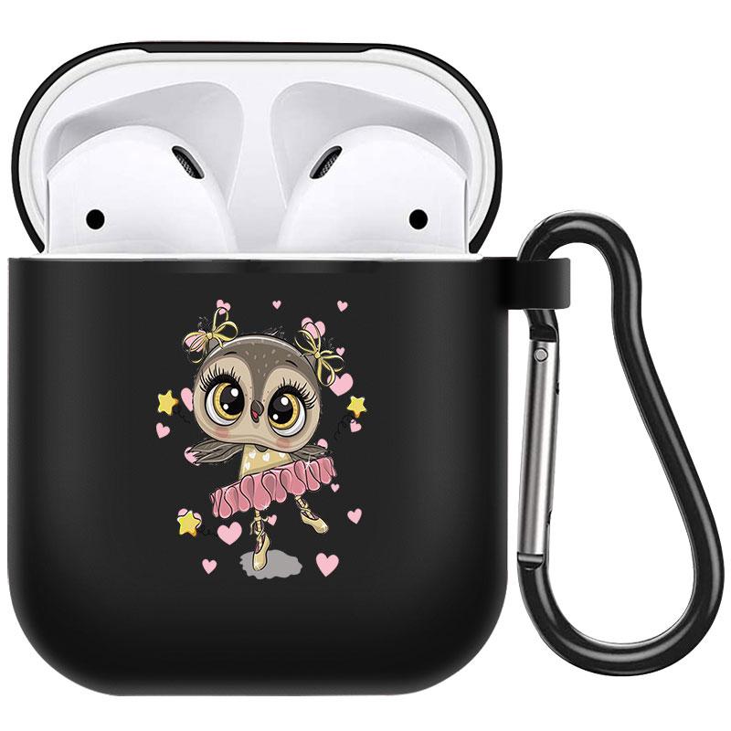 קריקטורה חמוד חיות מחמד כלב חתול בעל חיים ינשוף צמח פרחי אפל עבור אפל AirPods 2 3 כיסויי אוזניות חסינות זעזועים שחורות AirPods Pro Funds Cover