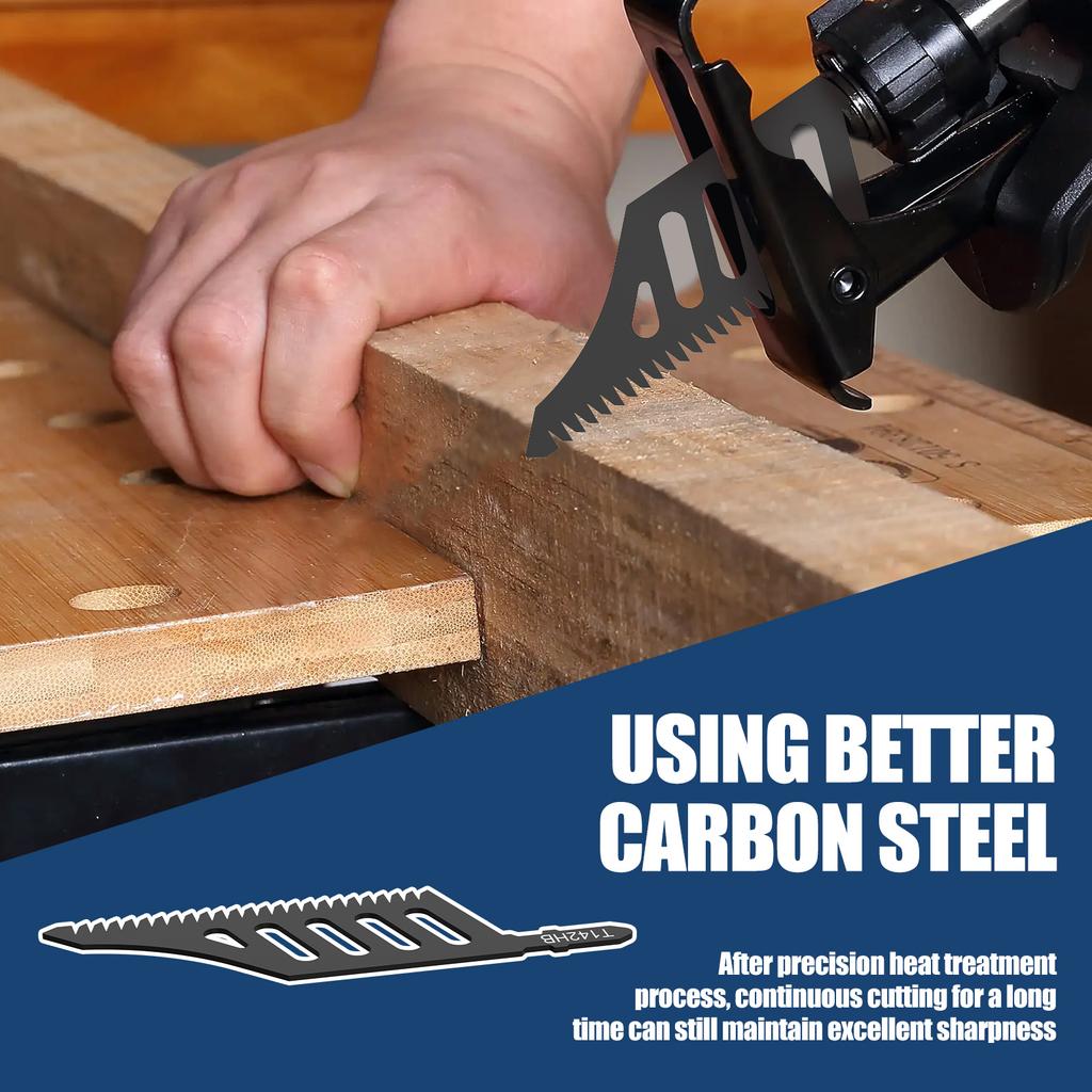 18TP T142HB Jigsaw Blade Heavy Duty T-shank Flush Cutting Replaceable Coarse Teeth Wood Aluminum Tight Spaces Precision Cut Too