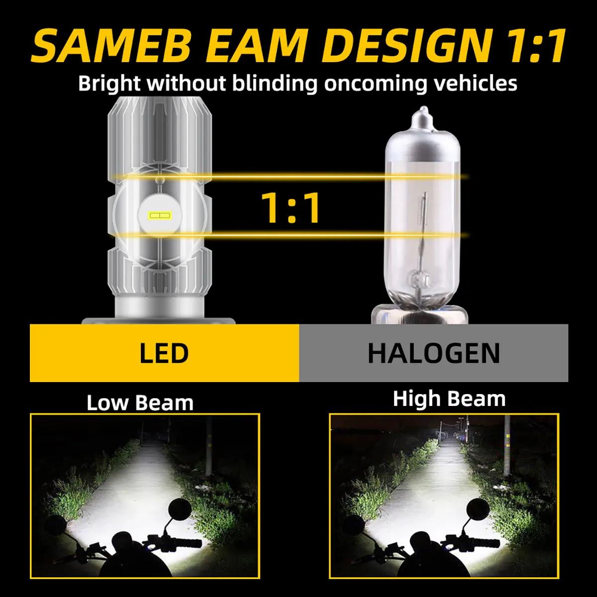 

1pc H4 BA20D High Quality LED Moto H6 Motorcycle Headlight Bulbs Hi Lo Lamp Christmas decorative light for Motorcycl 12-80V BA20d