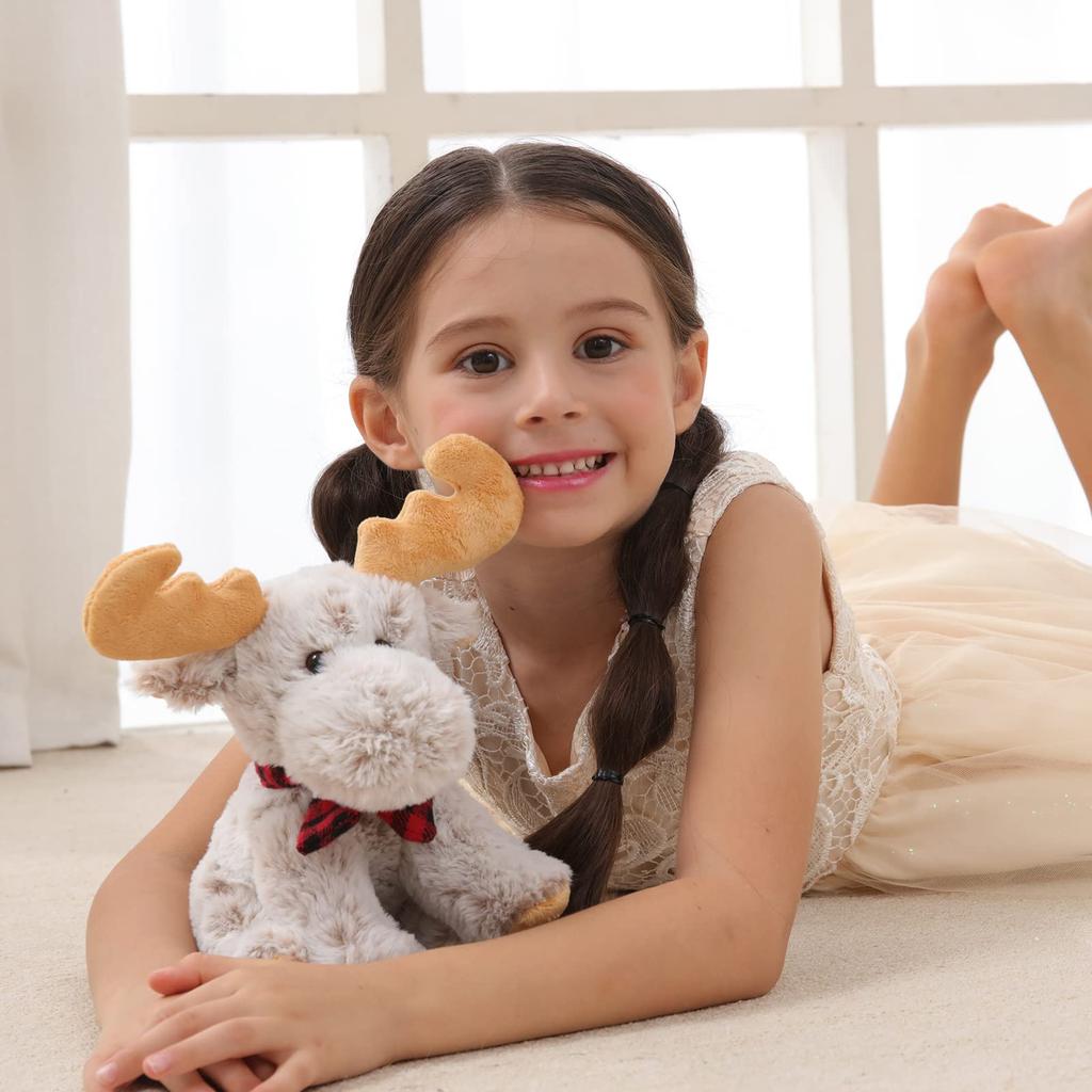 Apricot Lamb Grey Reindeer Plush Toy for Soft and Fluffy Grey Reindeer for Girls and 20cm Kids, Cute, Boys,