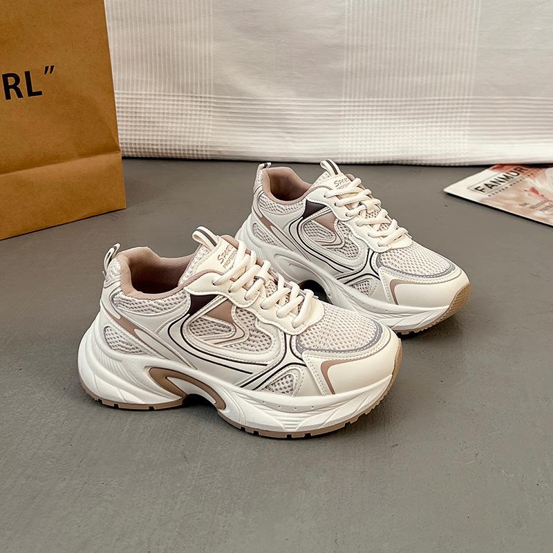 Popular Platform Dad Shoes Women's 2025 Spring New Popular Versatile Fried Street Sports Shoes Show Feet Small Women's Shoes 2116