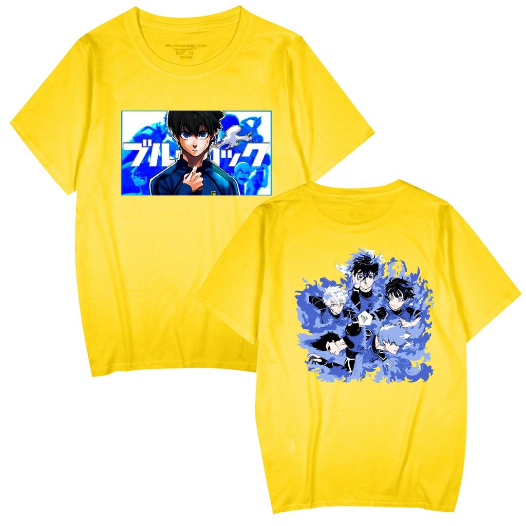 BLUE LOCK Cartoon Tshirt Hip Hop Men Women Anime Print Top Tees Harajuku Tshirts Fashion Summer T-shirt
