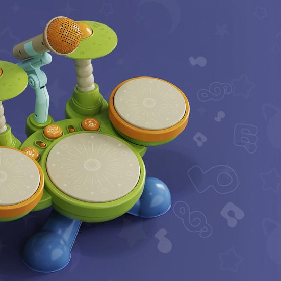 1 sett Stimulerende pedagogisk trommelekesett Safe musikkinstrumenter til barn Curious Minds Gave til gutter Jenter