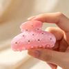 Hair Claw No Slipping Strong Grip Medium Size Back Head Hair Clip Rhinestone Imitation Pearl Flower Pattern Shark Hair Claw