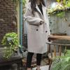 Autumn Winter Women's Mid-Length Woolen Outer Wear Korean Style Versatile Black Thickened Woolen Coat